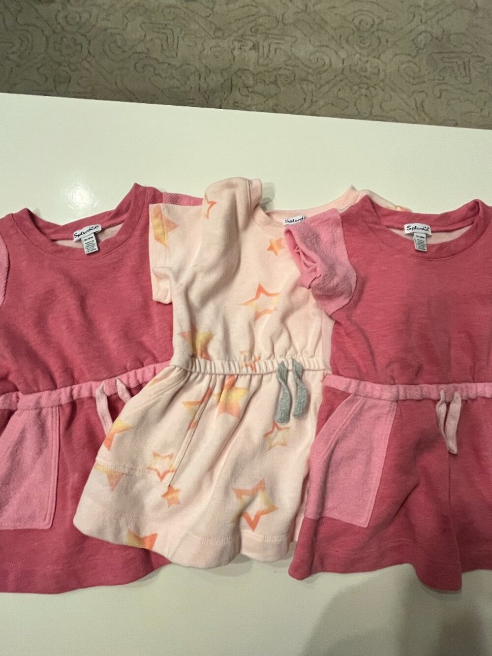 Splendid Romper (SET OF THREE!). Size 12-18 months (Two-Tone Pink and Stars)